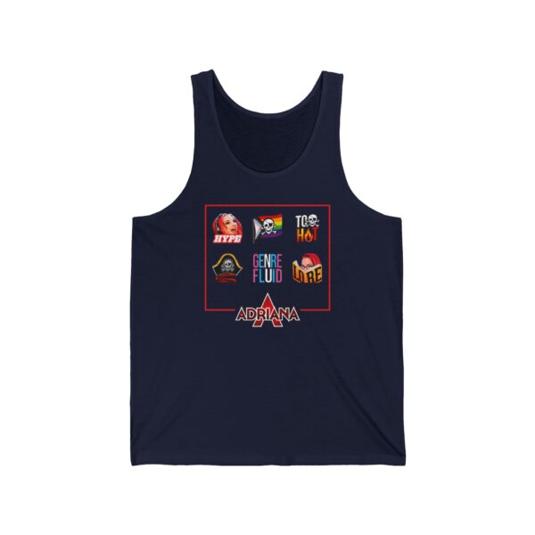 *EU* Adriana A Emotes – Unisex Jersey Tank - Image 3